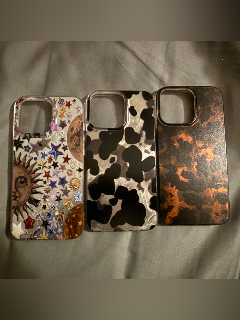 iPhone 13 Pro case - celestial, cow print, tortoiseshell